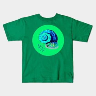 Fish Shell Art Sea life Kids T-Shirt